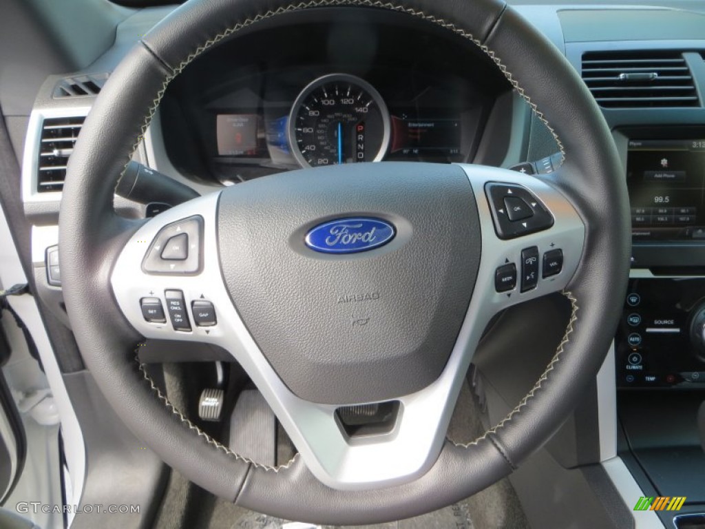 2014 Ford Explorer Sport 4WD Charcoal Black Steering Wheel Photo #83439289