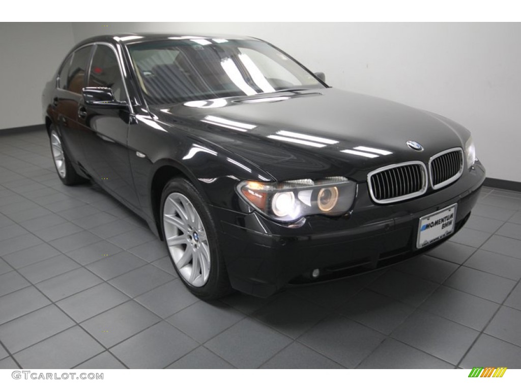 2004 7 Series 745i Sedan - Black Sapphire Metallic / Black/Natural Brown photo #1