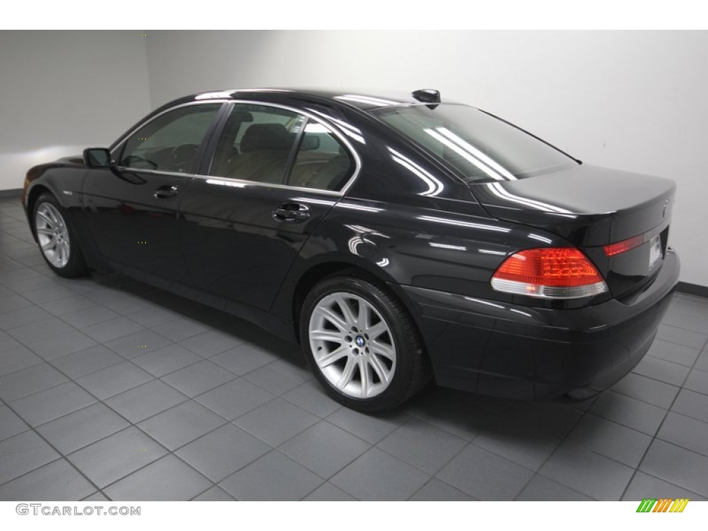 2004 7 Series 745i Sedan - Black Sapphire Metallic / Black/Natural Brown photo #6