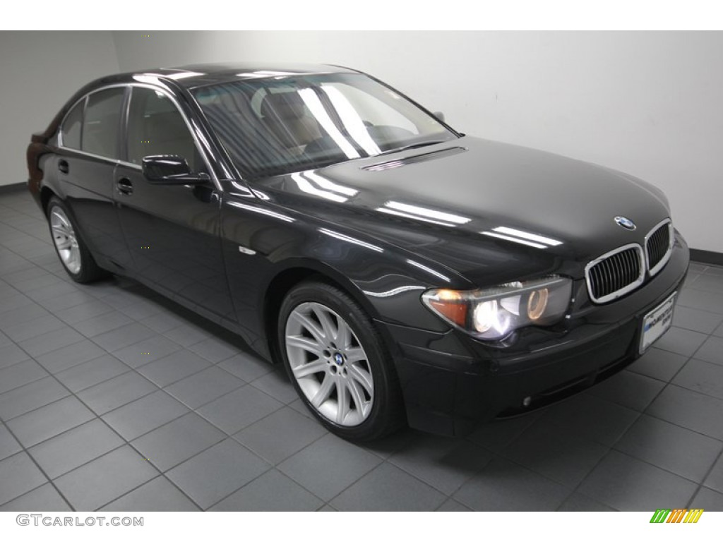2004 7 Series 745i Sedan - Black Sapphire Metallic / Black/Natural Brown photo #9
