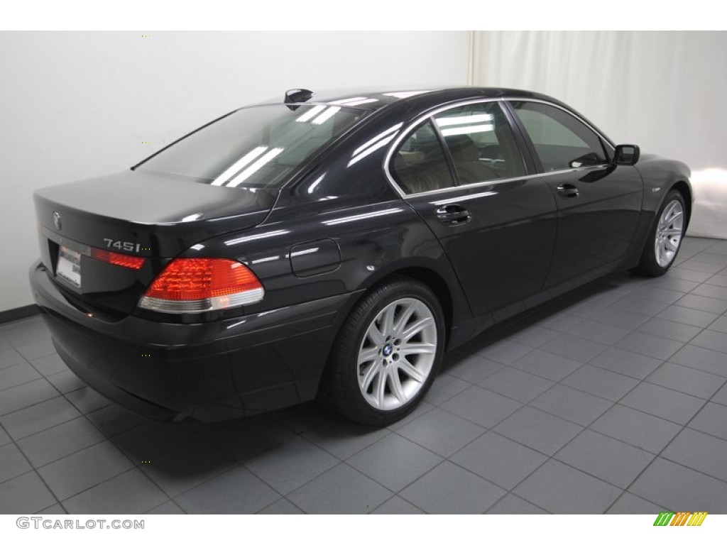 2004 7 Series 745i Sedan - Black Sapphire Metallic / Black/Natural Brown photo #10