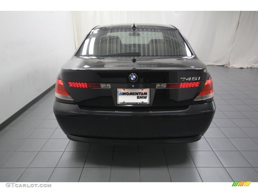 2004 7 Series 745i Sedan - Black Sapphire Metallic / Black/Natural Brown photo #11