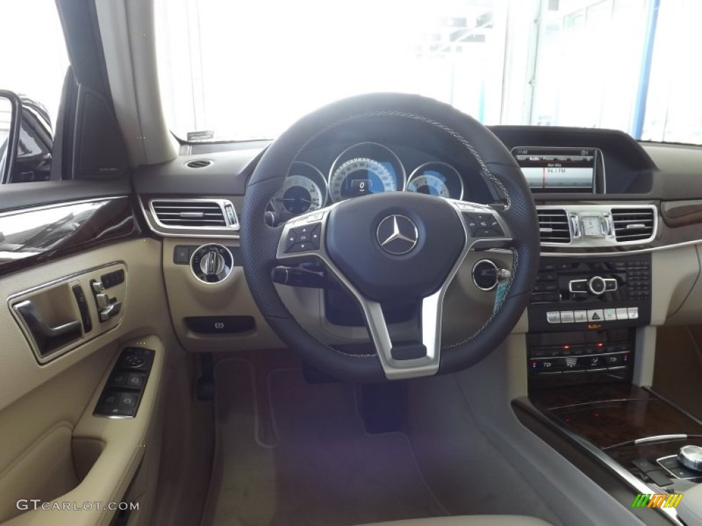 2014 E 350 4Matic Sport Sedan - Black / Silk Beige/Espresso Brown photo #7
