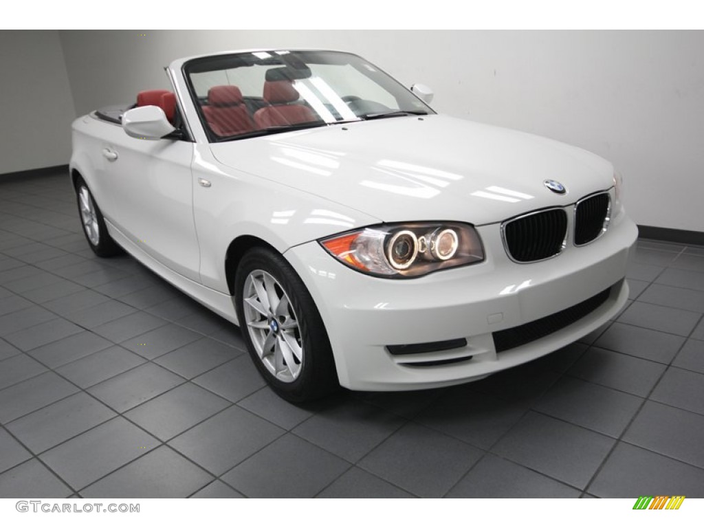 2011 1 Series 128i Convertible - Alpine White / Coral Red photo #1