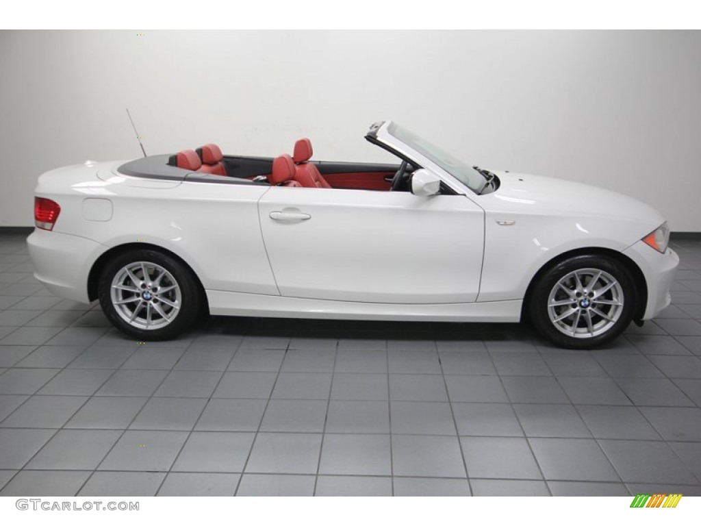 2011 1 Series 128i Convertible - Alpine White / Coral Red photo #8
