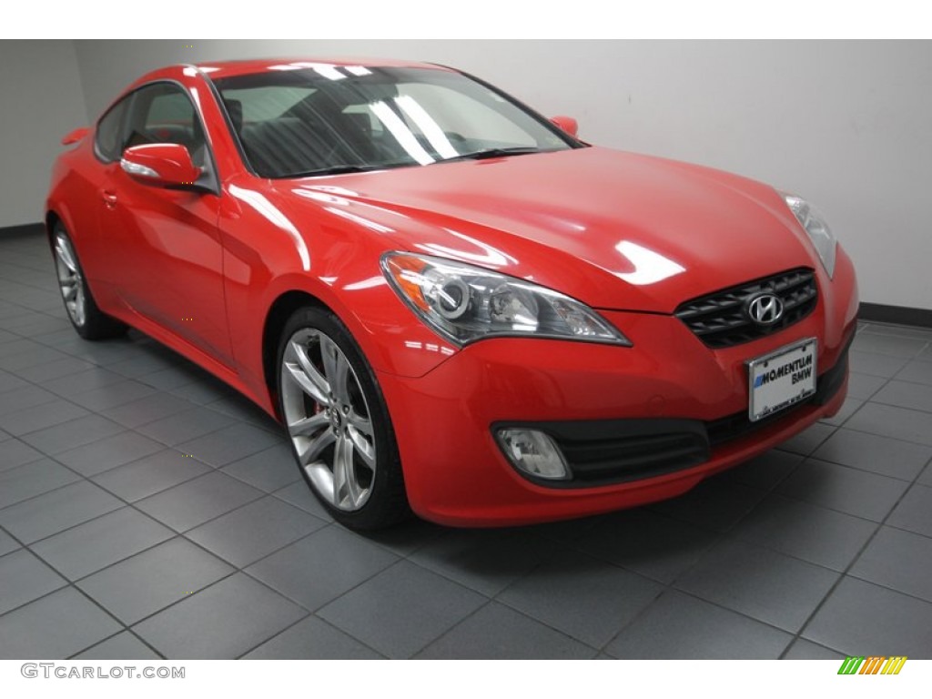 2011 Genesis Coupe 3.8 Track - Tsukuba Red / Black Leather photo #1