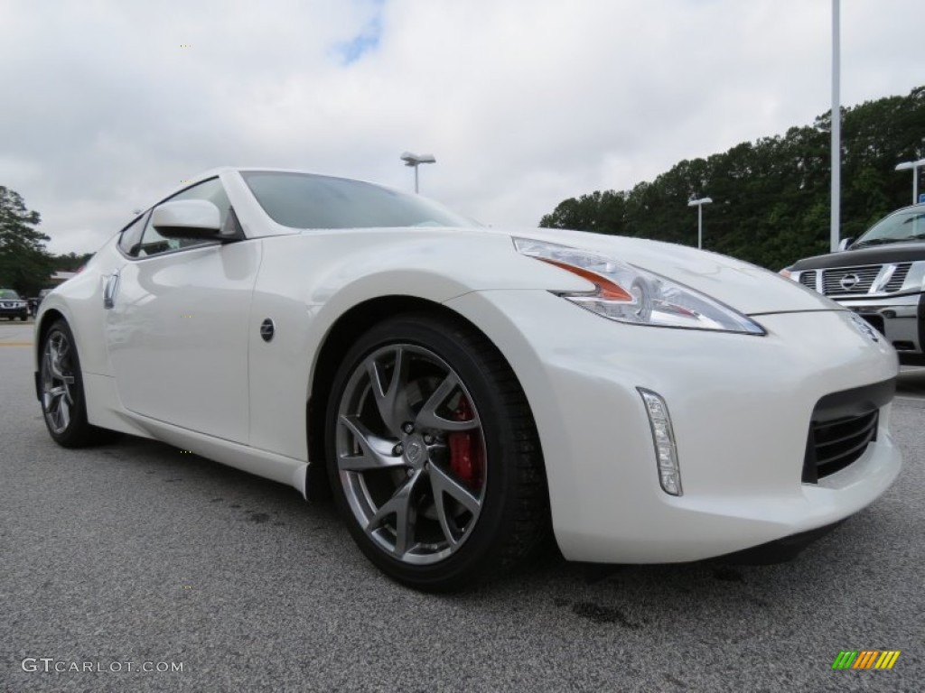 Pearl White 2013 Nissan 370Z Sport Touring Coupe Exterior Photo #83450803