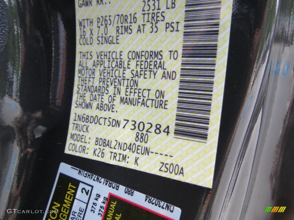 2013 Frontier Color Code K26 for Night Armor Photo #83451472