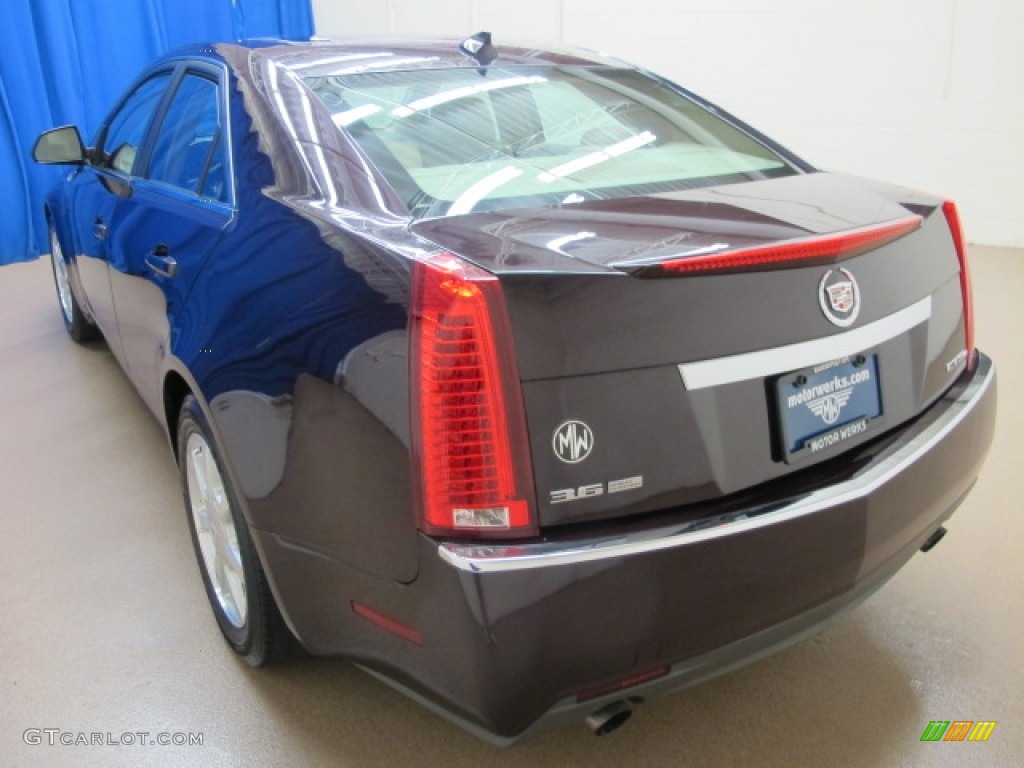 2009 CTS 4 AWD Sedan - Black Cherry / Cashmere/Cocoa photo #6