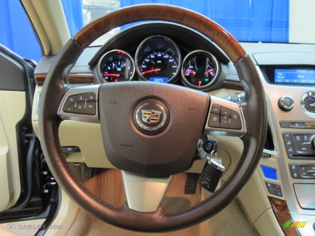 2009 Cadillac CTS 4 AWD Sedan Cashmere/Cocoa Steering Wheel Photo #83453935