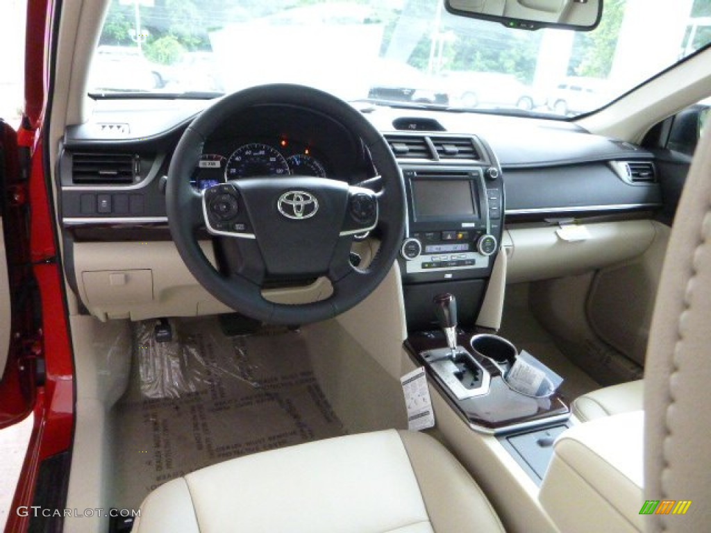 2013 Camry XLE V6 - Barcelona Red Metallic / Ivory photo #15