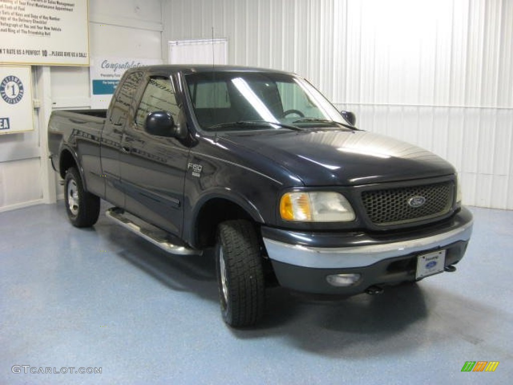 2000 F150 XLT Extended Cab 4x4 - Deep Wedgewood Blue Metallic / Medium Graphite photo #1