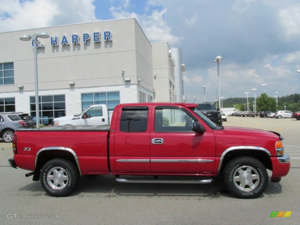 2006 Sierra 1500 SLE Extended Cab 4x4 - Fire Red / Dark Pewter photo #2