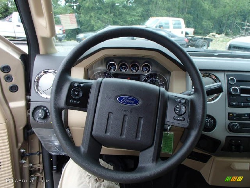 2013 Ford F250 Super Duty XLT SuperCab 4x4 Adobe Steering Wheel Photo #83460514