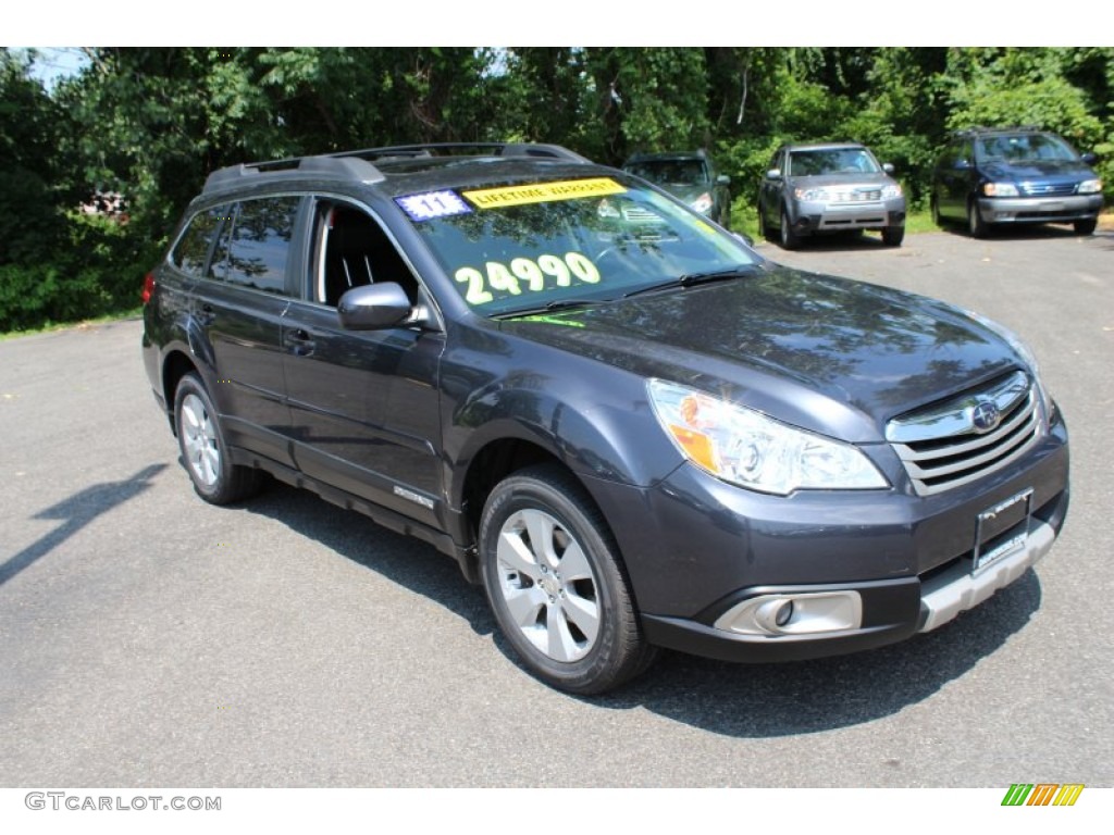 2011 Outback 2.5i Limited Wagon - Graphite Gray Metallic / Off Black photo #3