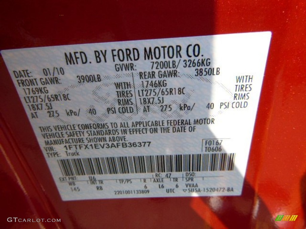 2010 F150 FX4 SuperCab 4x4 - Red Candy Metallic / Black photo #19