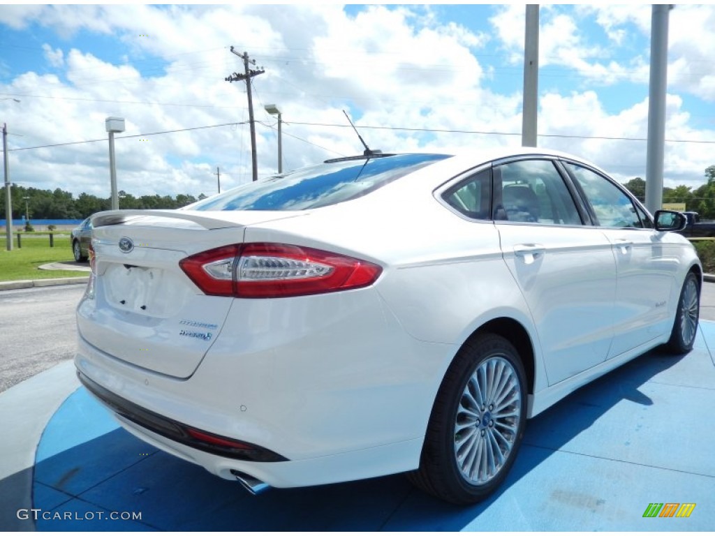 2013 Fusion Hybrid Titanium - White Platinum Metallic Tri-coat / Charcoal Black photo #3