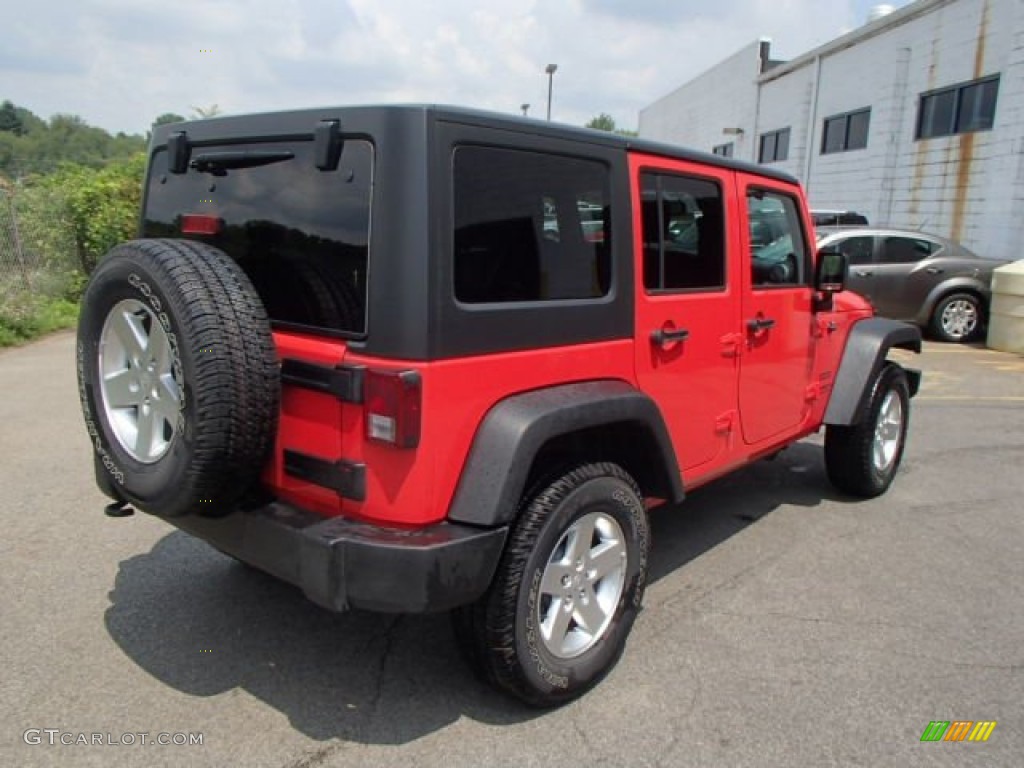 2013 Wrangler Unlimited Sport S 4x4 - Rock Lobster Red / Black photo #6
