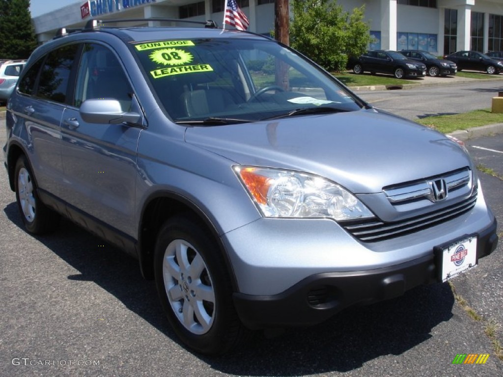 2008 CR-V EX-L 4WD - Glacier Blue Metallic / Gray photo #3