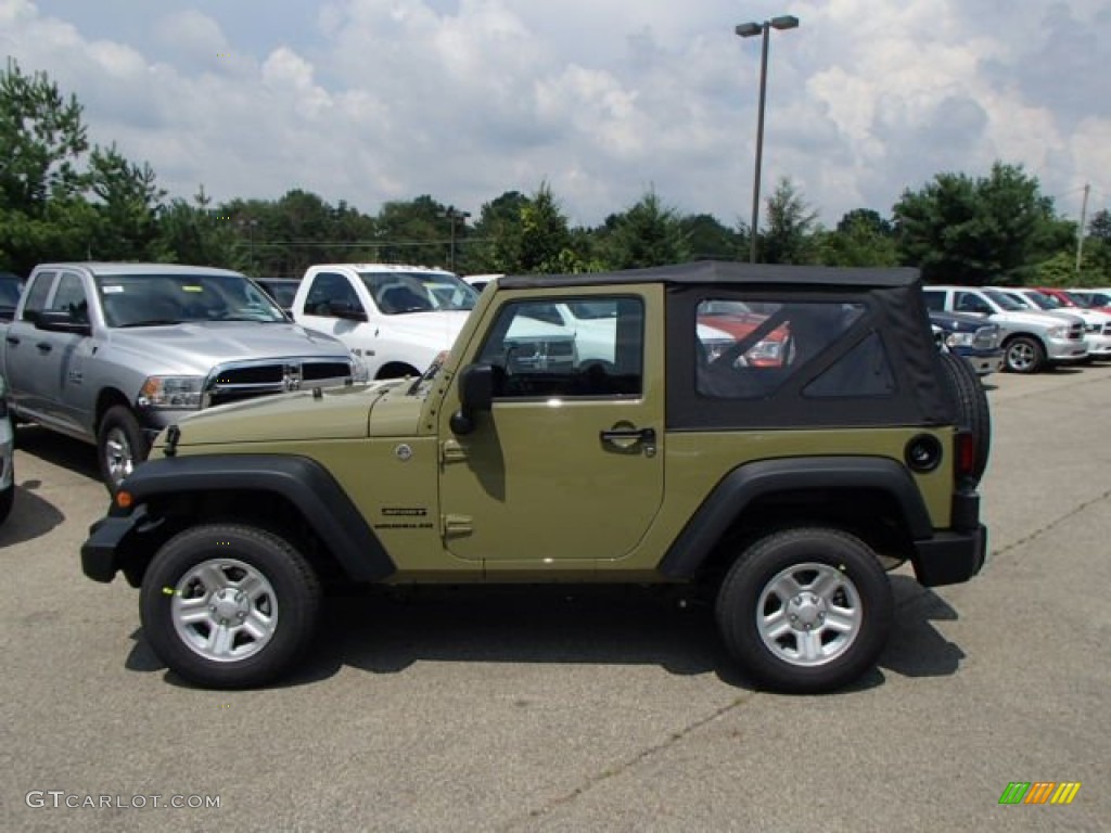 2013 Wrangler Sport 4x4 - Commando Green / Black photo #1