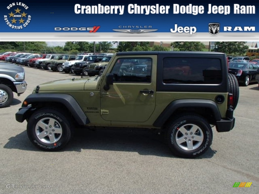 2013 Wrangler Sport S 4x4 - Commando Green / Black photo #1