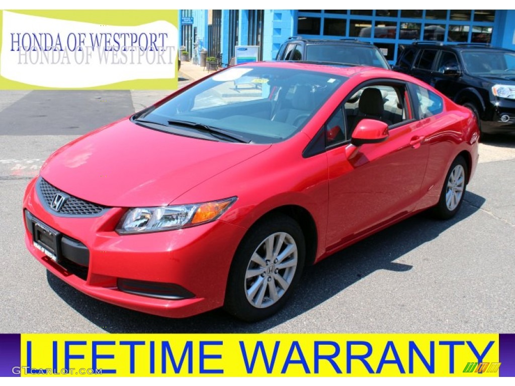2012 Civic EX Coupe - Rallye Red / Gray photo #1