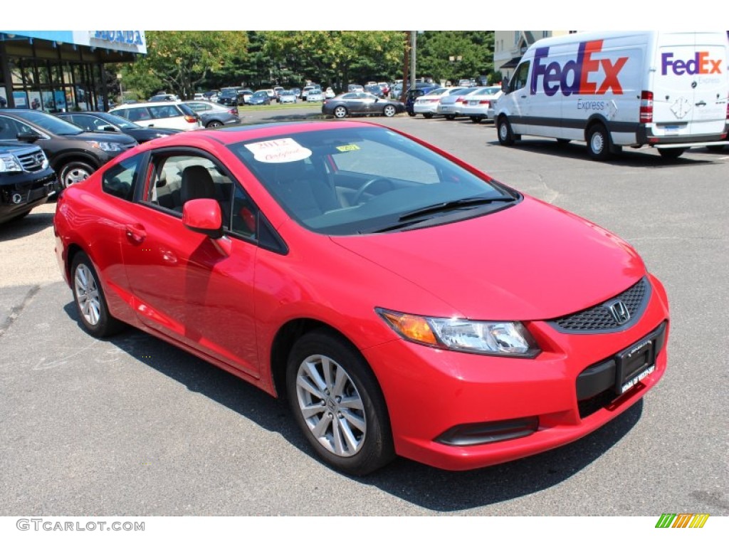 2012 Civic EX Coupe - Rallye Red / Gray photo #3