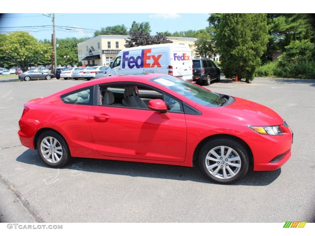 2012 Civic EX Coupe - Rallye Red / Gray photo #4