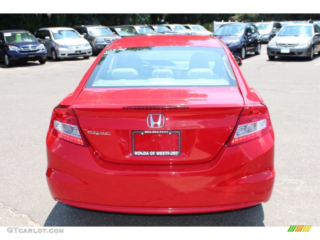 2012 Civic EX Coupe - Rallye Red / Gray photo #7