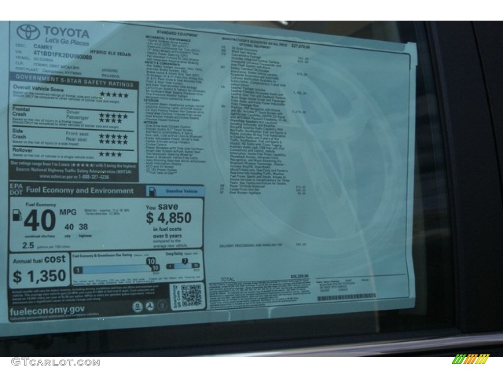 2013 Camry Hybrid XLE - Cosmic Gray Metallic / Ivory photo #10