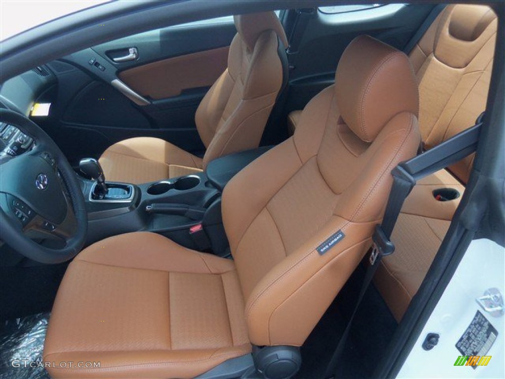 2013 Genesis Coupe 3.8 Grand Touring - White Satin Pearl / Tan Leather photo #5