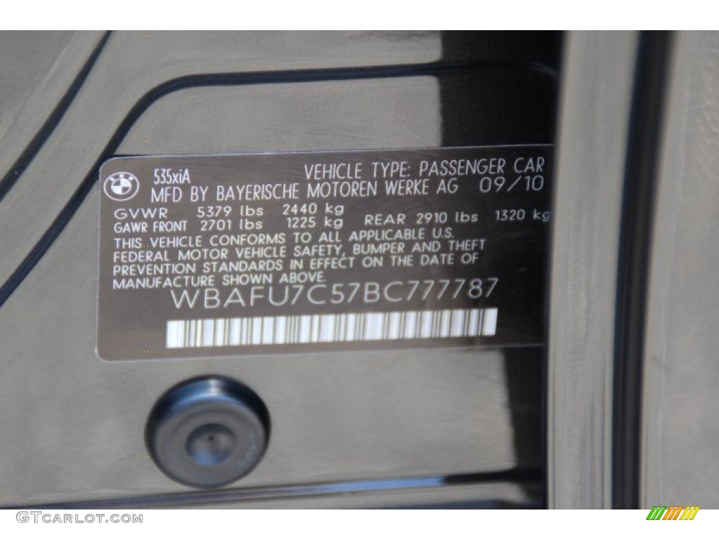 2011 5 Series 535i xDrive Sedan - Dark Graphite Metallic / Black photo #33