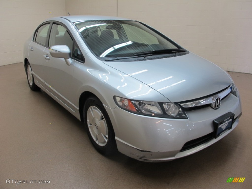 2006 Civic Hybrid Sedan - Alabaster Silver Metallic / Blue photo #1