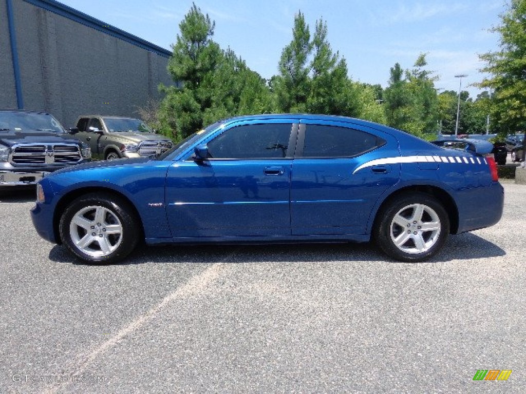 2010 Charger R/T - Deep Water Blue Pearl / Dark Slate Gray photo #3