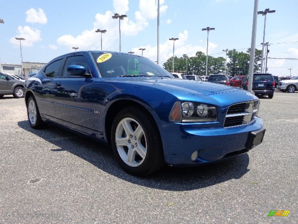 2010 Charger R/T - Deep Water Blue Pearl / Dark Slate Gray photo #8