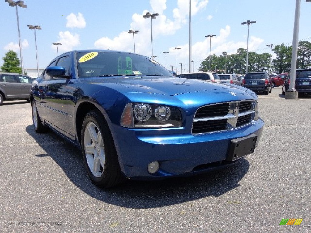 2010 Charger R/T - Deep Water Blue Pearl / Dark Slate Gray photo #9