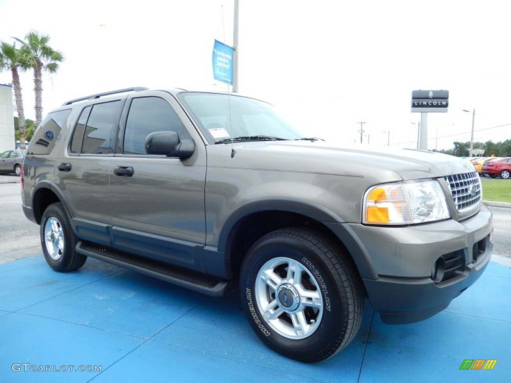 2003 Explorer XLT - Mineral Grey Metallic / Medium Parchment Beige photo #6