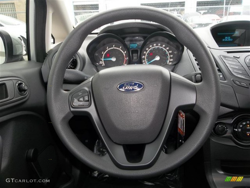 2014 Ford Fiesta S Sedan Charcoal Black Steering Wheel Photo #83494015