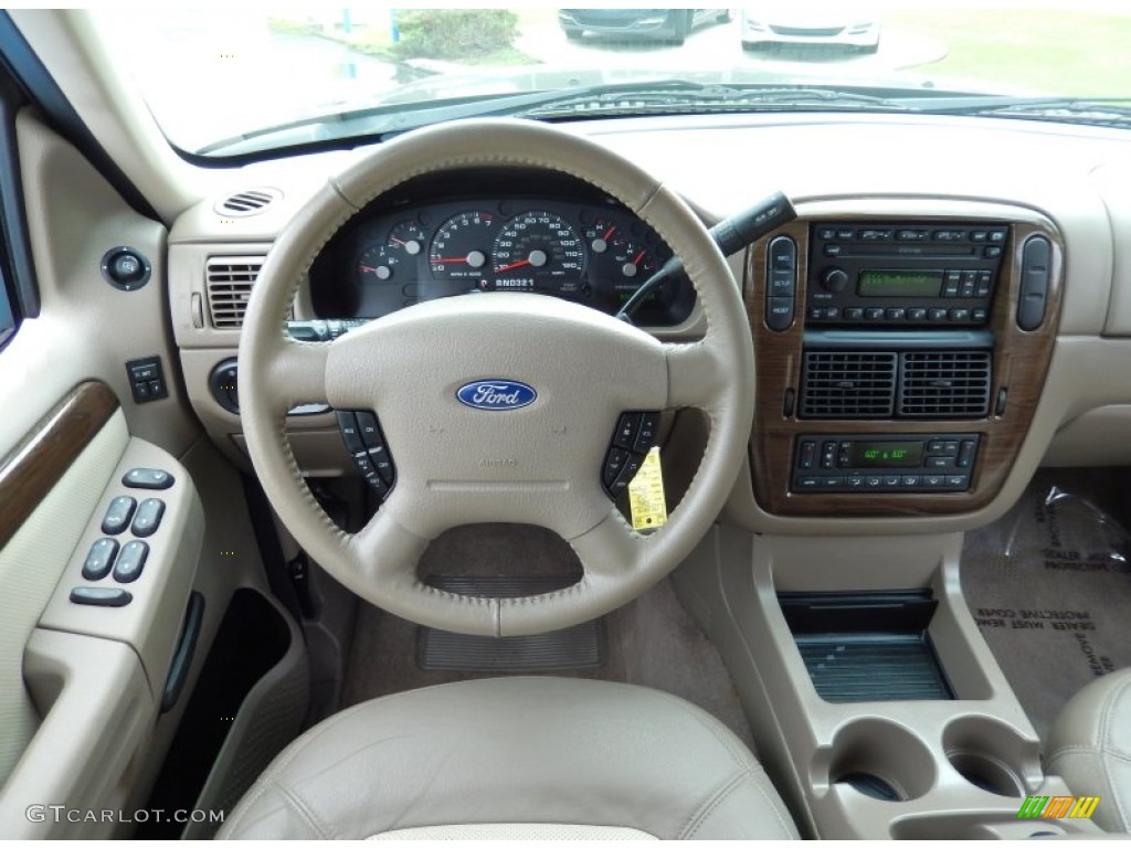 2004 Ford Explorer Eddie Bauer Medium Parchment Steering Wheel Photo #83495575