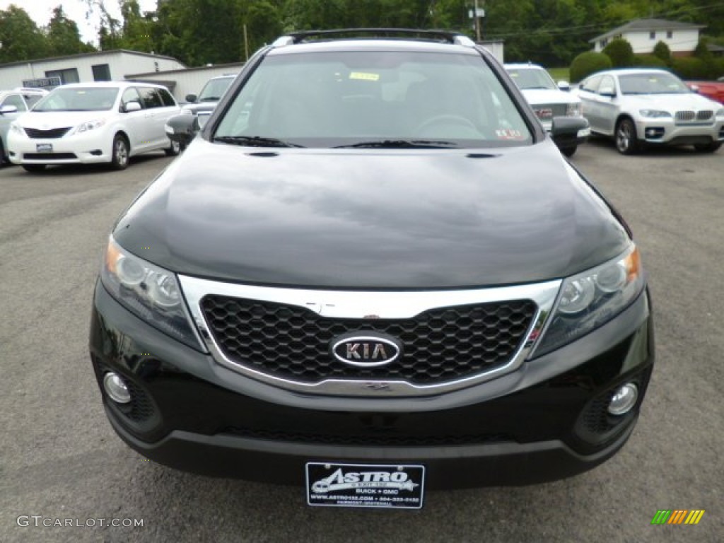 2011 Sorento LX AWD - Ebony Black / Black photo #2