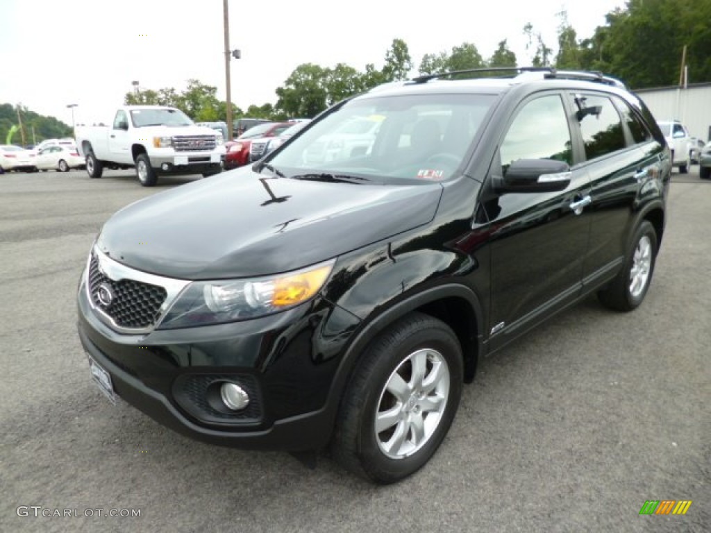 2011 Sorento LX AWD - Ebony Black / Black photo #3