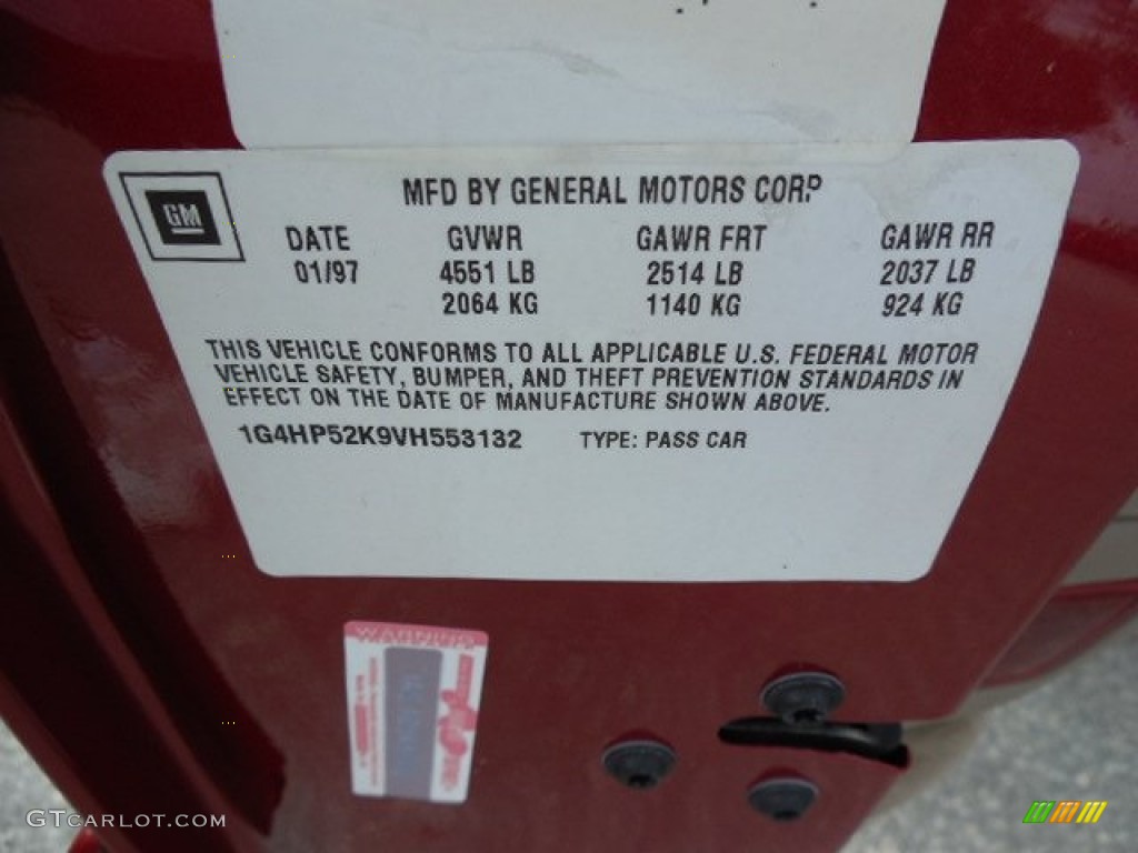 1997 Buick LeSabre Custom Info Tag Photo #83504137