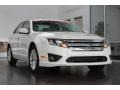 2012 White Platinum Tri-Coat Ford Fusion SEL V6  photo #2