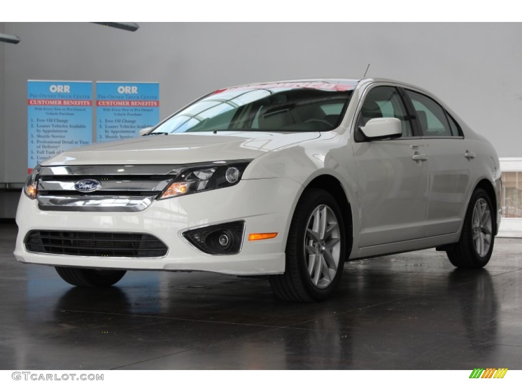 2012 Fusion SEL V6 - White Platinum Tri-Coat / Medium Light Stone photo #3