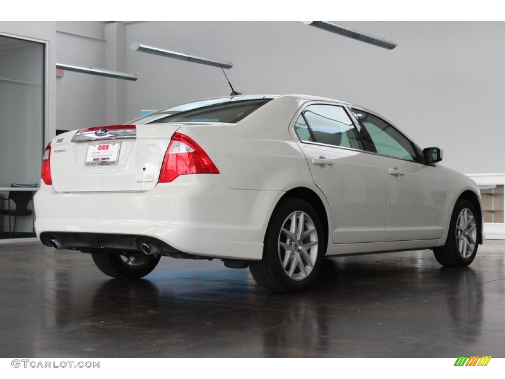 2012 Fusion SEL V6 - White Platinum Tri-Coat / Medium Light Stone photo #4