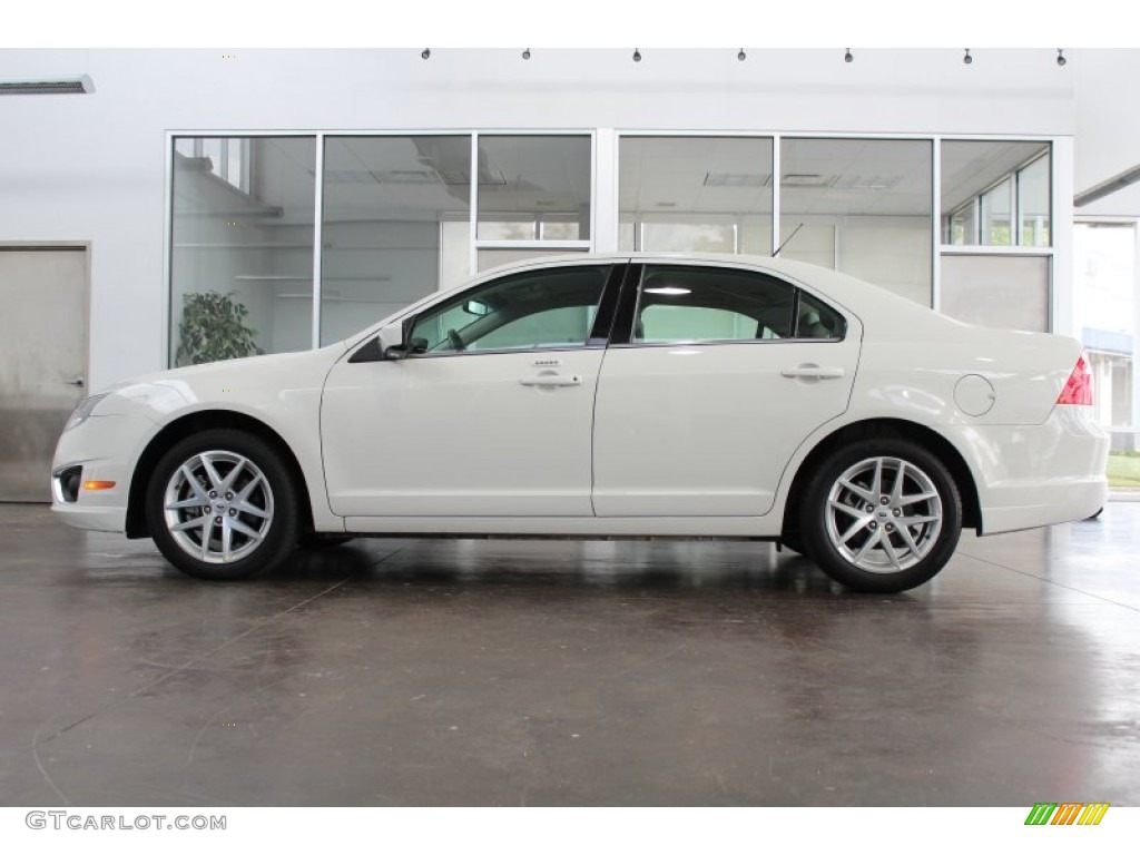 2012 Fusion SEL V6 - White Platinum Tri-Coat / Medium Light Stone photo #6