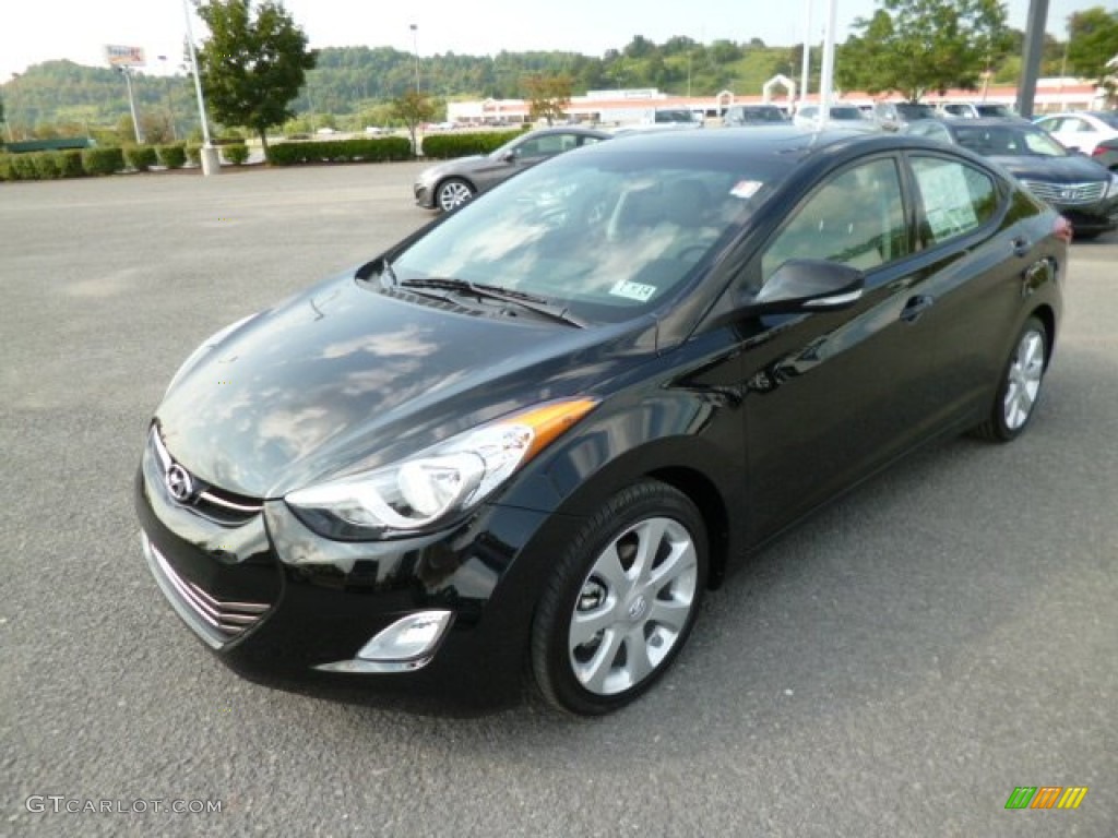 2013 Elantra Limited - Midnight Black / Gray photo #3