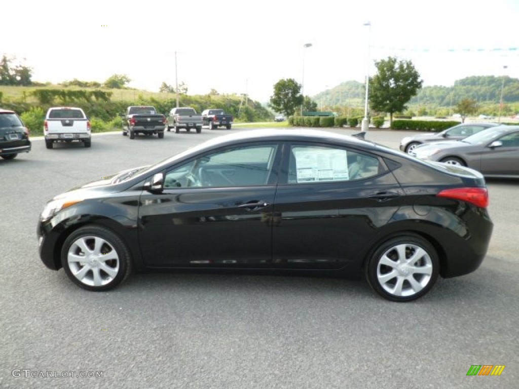 2013 Elantra Limited - Midnight Black / Gray photo #4