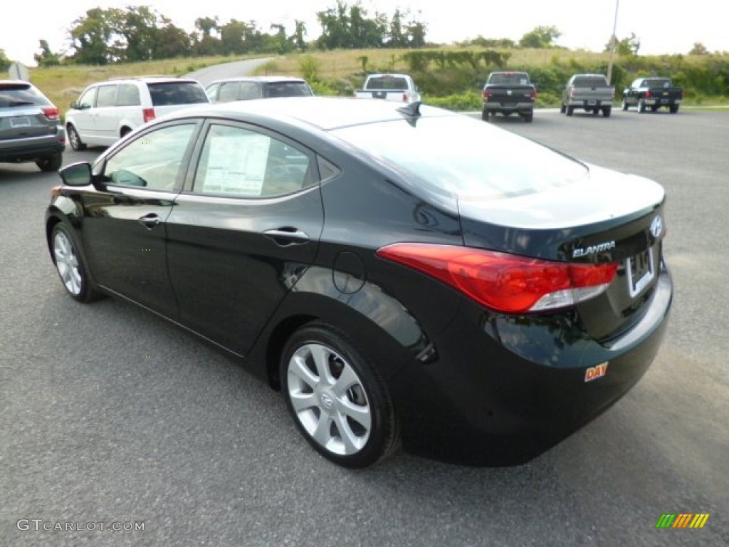 2013 Elantra Limited - Midnight Black / Gray photo #5