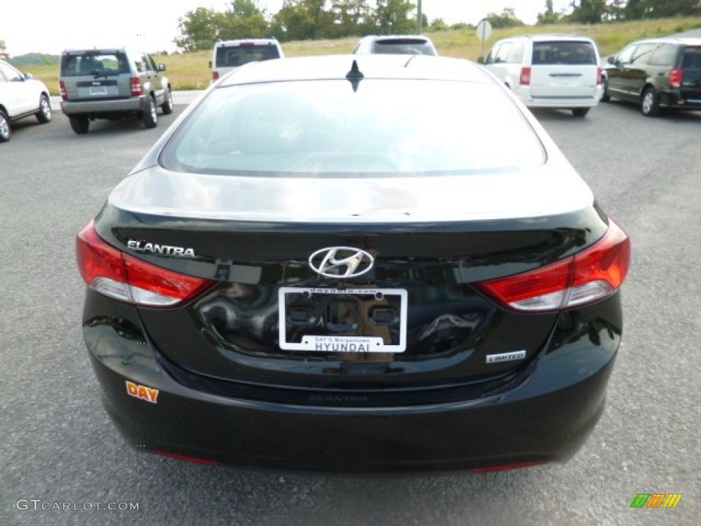 2013 Elantra Limited - Midnight Black / Gray photo #6